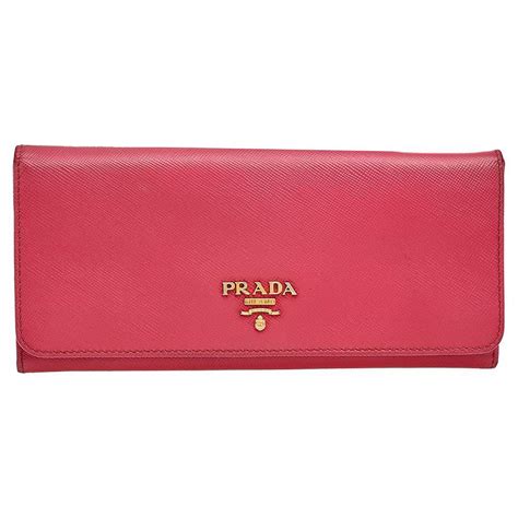 prada pink long wallet|prada pink saffiano wallet.